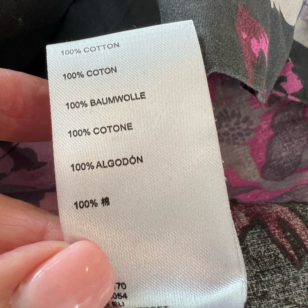 Free People Maye Black and Pink Floral tunic Mini Dress sz L - Picture 9 of 9